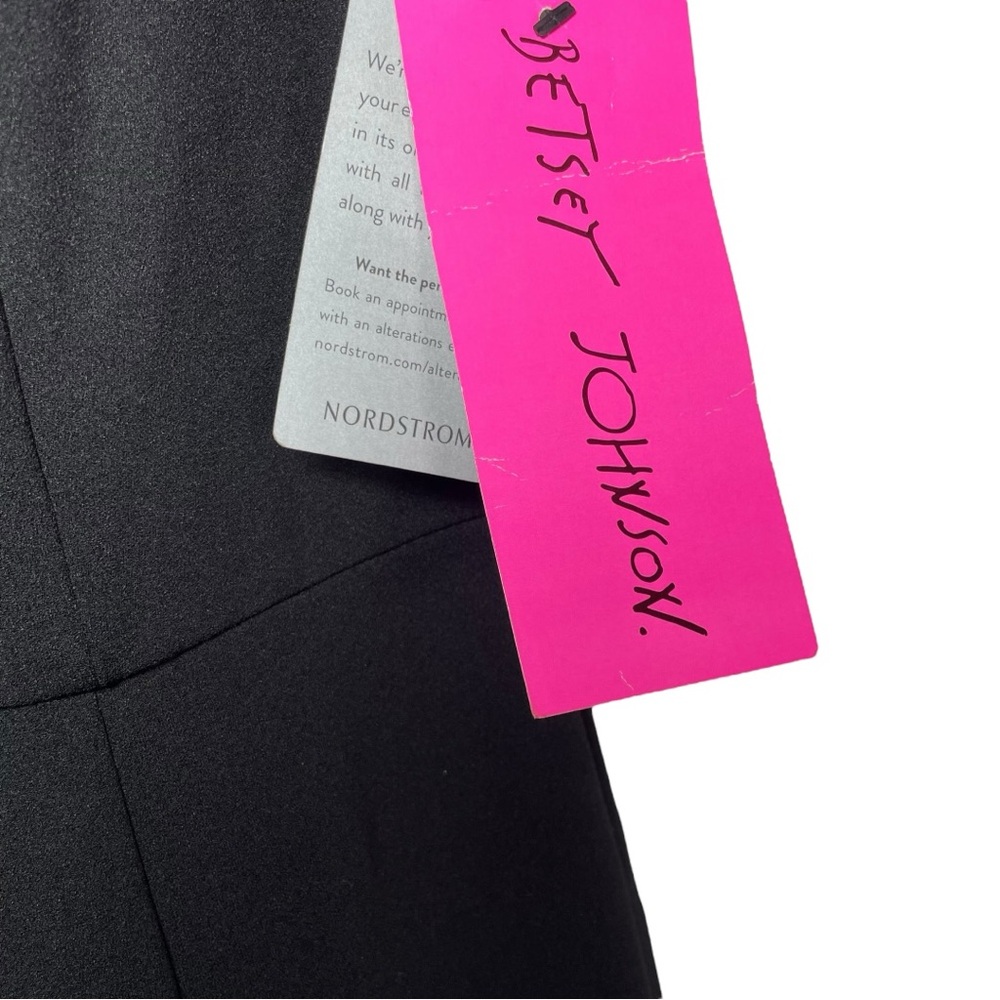 Betsey Johnson puff sleeve scuba crepe dress LBD black nwt size 8 - Picture 9 of 10